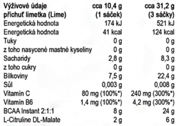 Xxlabs BCAA Maxx Support příchuť limetka 310 g/30 sáčků - Obrázek 2