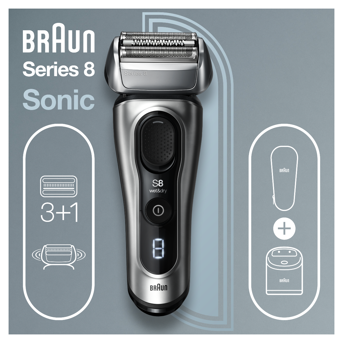 Braun Series 8 8467cc pánský holicí strojek Silver - Obrázek 5