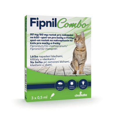 Fipnil Combo 50/60 mg spot-on kočky + fretky 3x0,5 ml