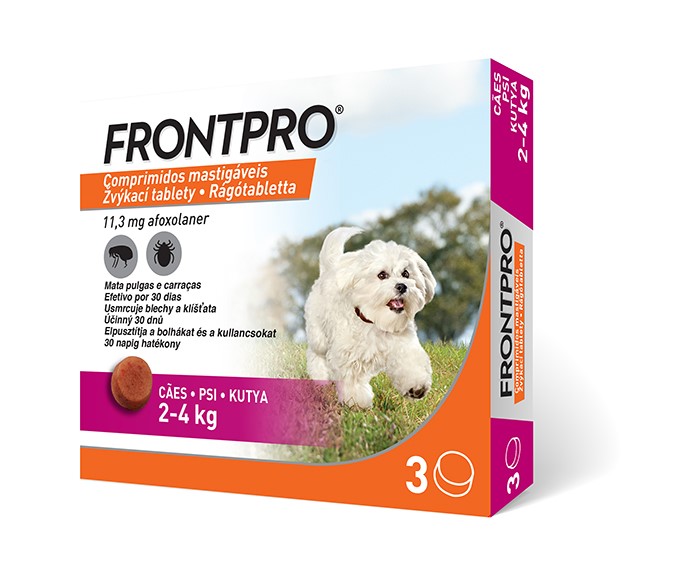 FRONTPRO Žvýkací tablety pro psy 2-4 kg 11,3 mg 3 tablety - Obrázek 2