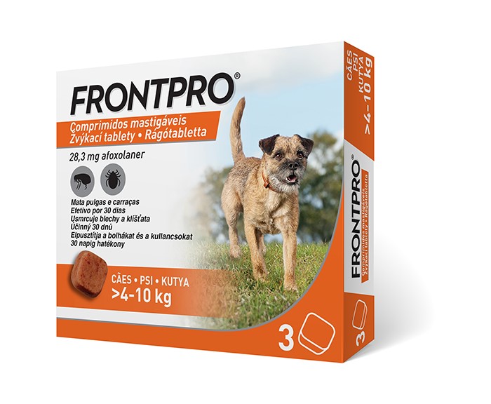 FRONTPRO Žvýkací tablety pro psy 4-10 kg 28,3 mg 3 tablety - Obrázek 2