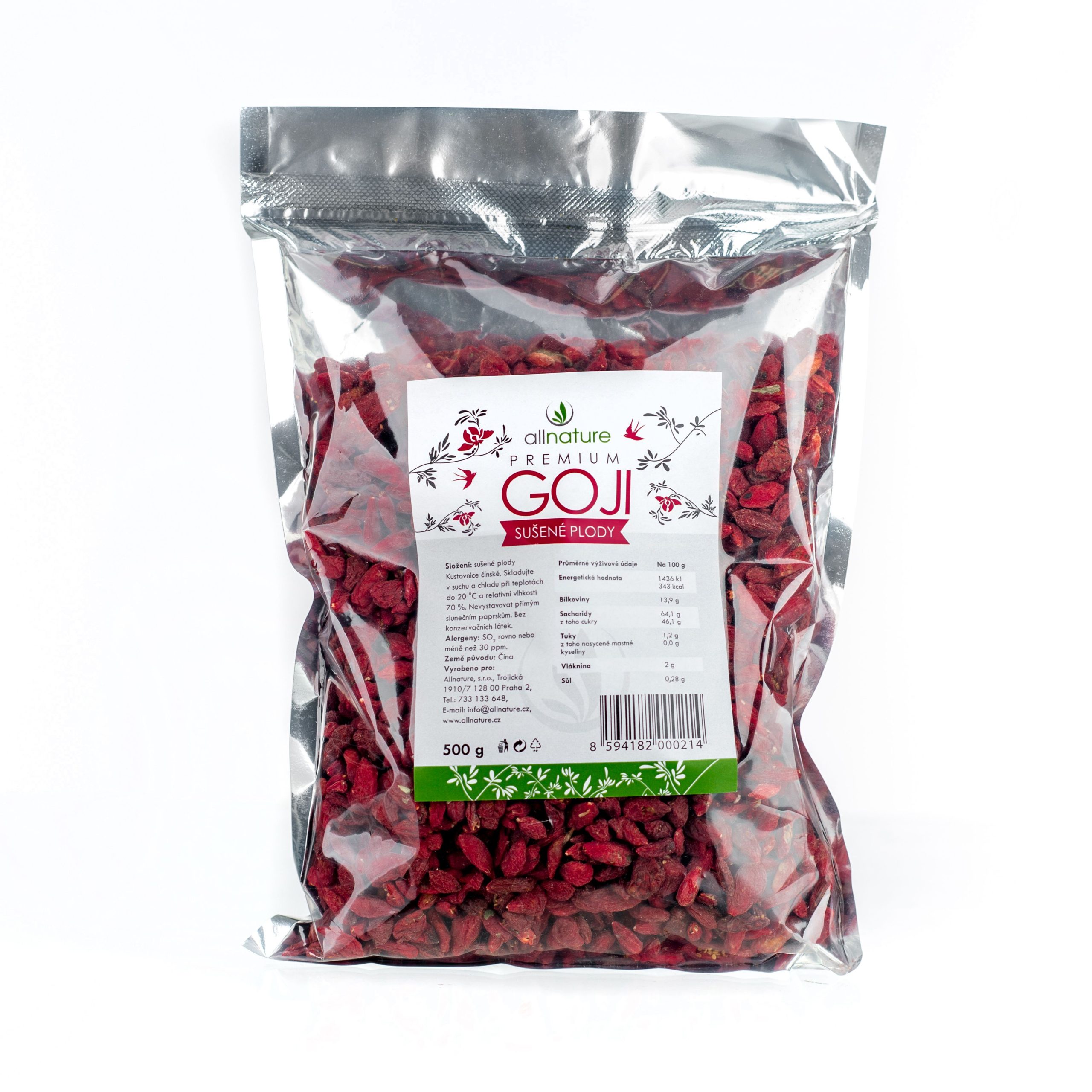 Allnature Goji sušené plody 500 g - Obrázek 2