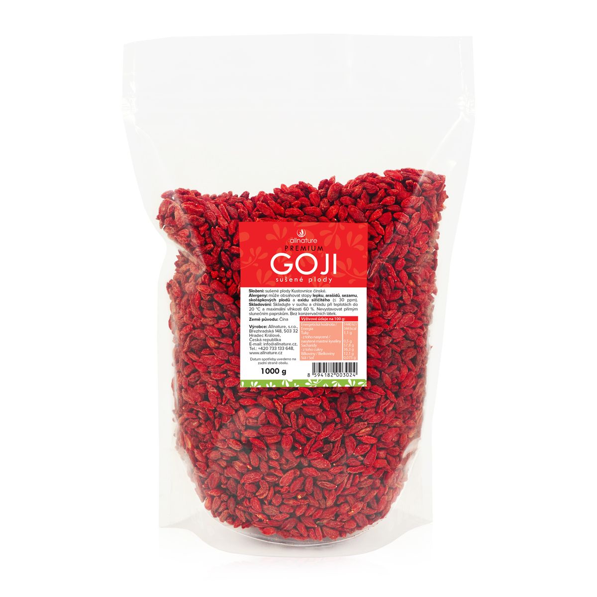 Allnature Goji sušené plody 1000 g - Obrázek 2