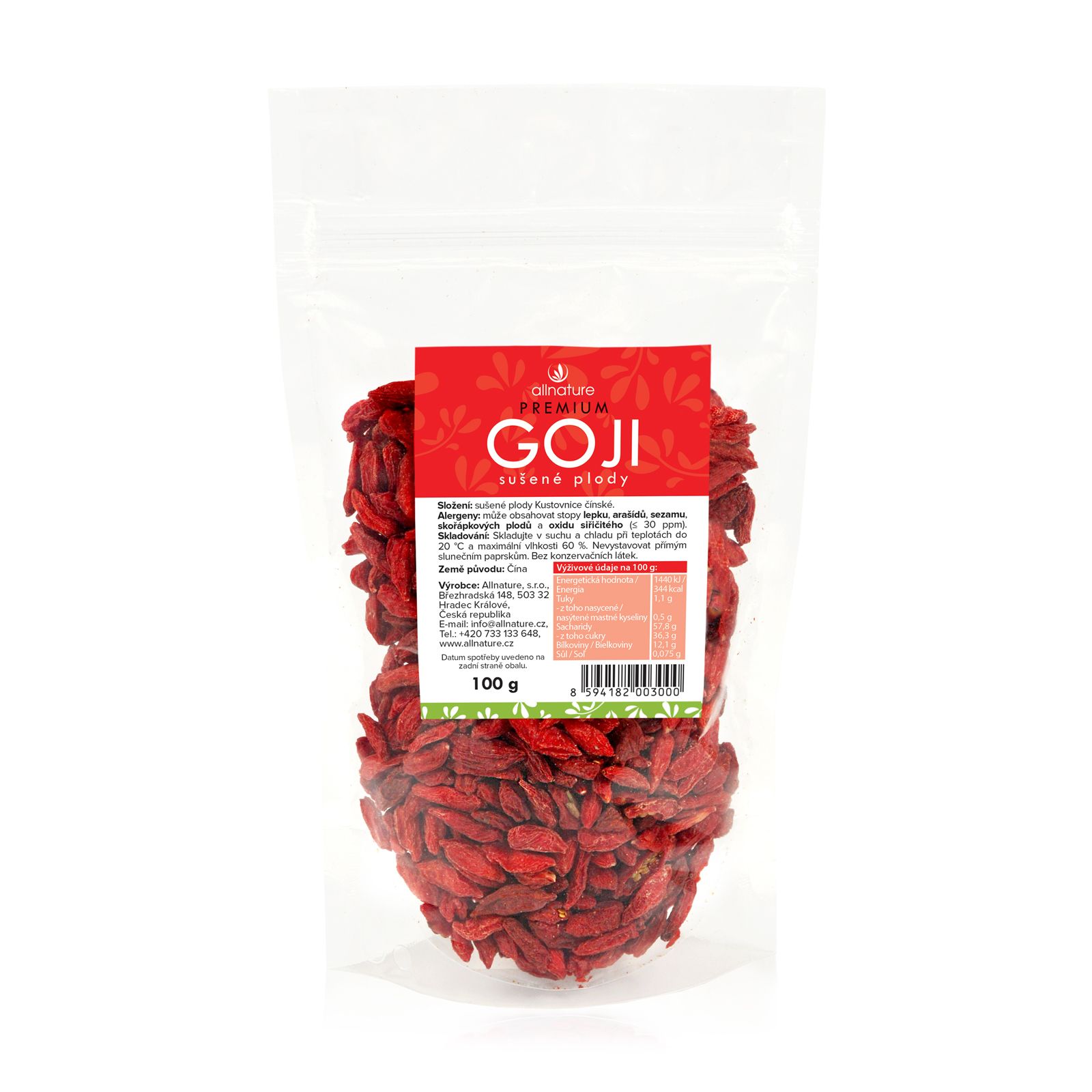 Allnature Goji sušené plody 100 g - Obrázek 4