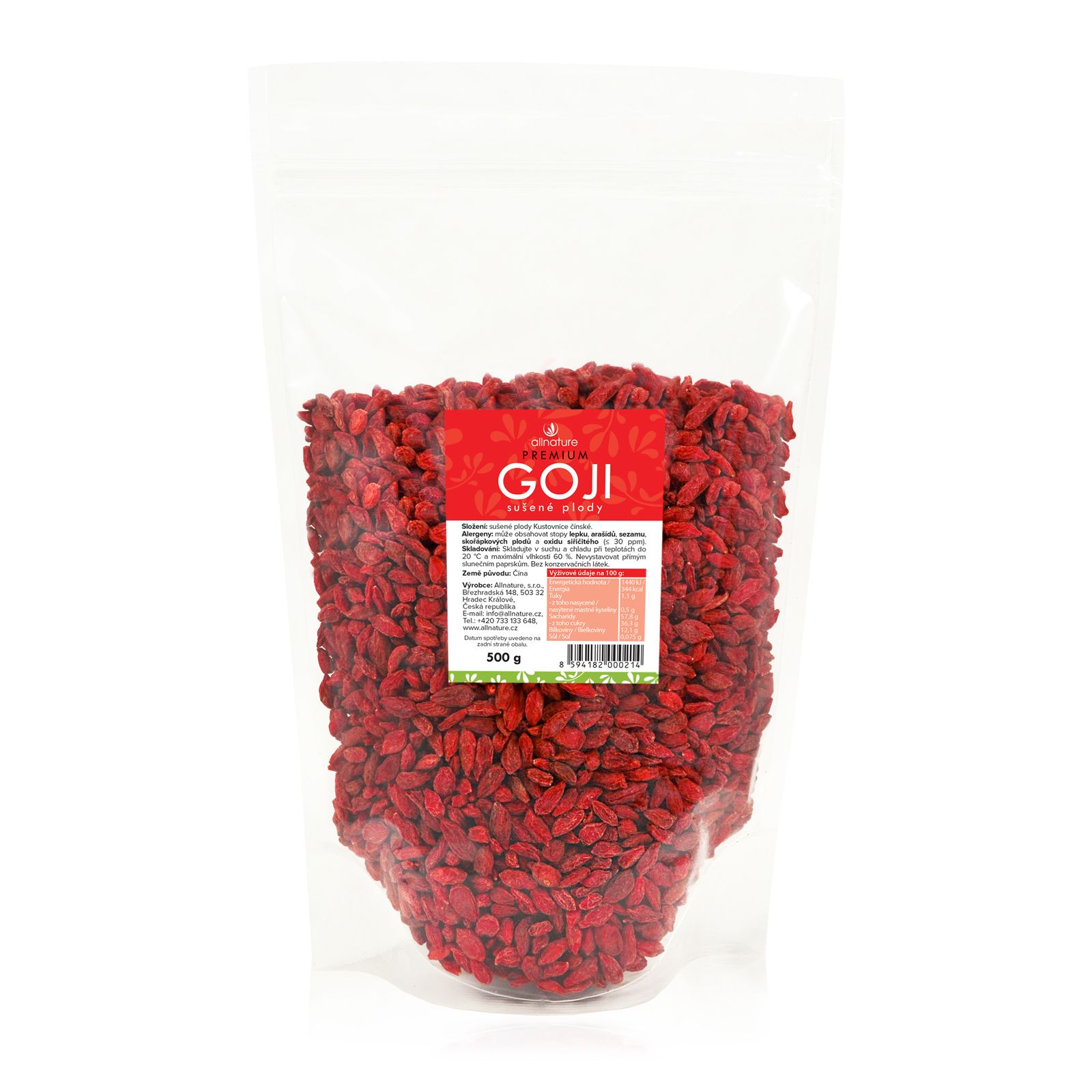 Allnature Goji sušené plody 500 g - Obrázek 3