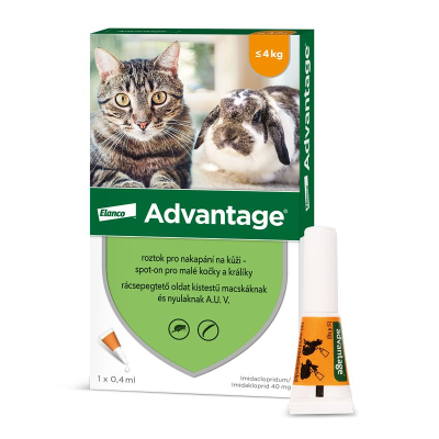 Advantage Roztok pro nakapání na kůži spot-on pro malé kočky a králíky 40 mg 1x0,4 ml