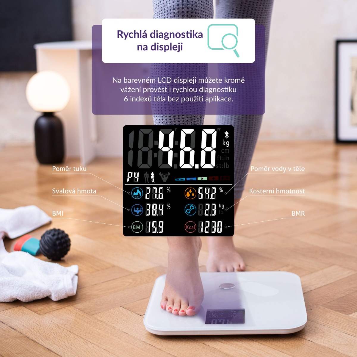 Truelife FitScale W7 BT White digitální váha - Obrázek 2