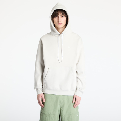 Mikina Nike Solo Swoosh Men's Fleece Pullover Hoodie Light Bone/ White L